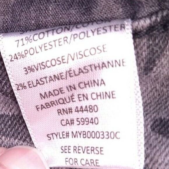 NWT Tinseltown Juniors Mid Rise Skinny Sz 1 Gray Zebra Jeans - Picture 7 of 12